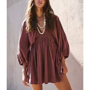 FREE PEOPLE For The Moment Mini Dress Red Jasper Cinnamon Small S